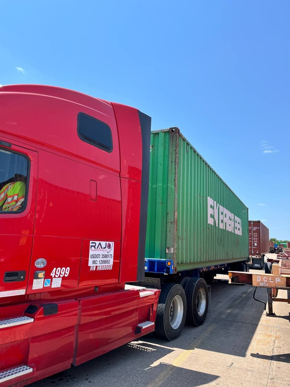 Evergreen container, RAJO power - RAJO Transportation